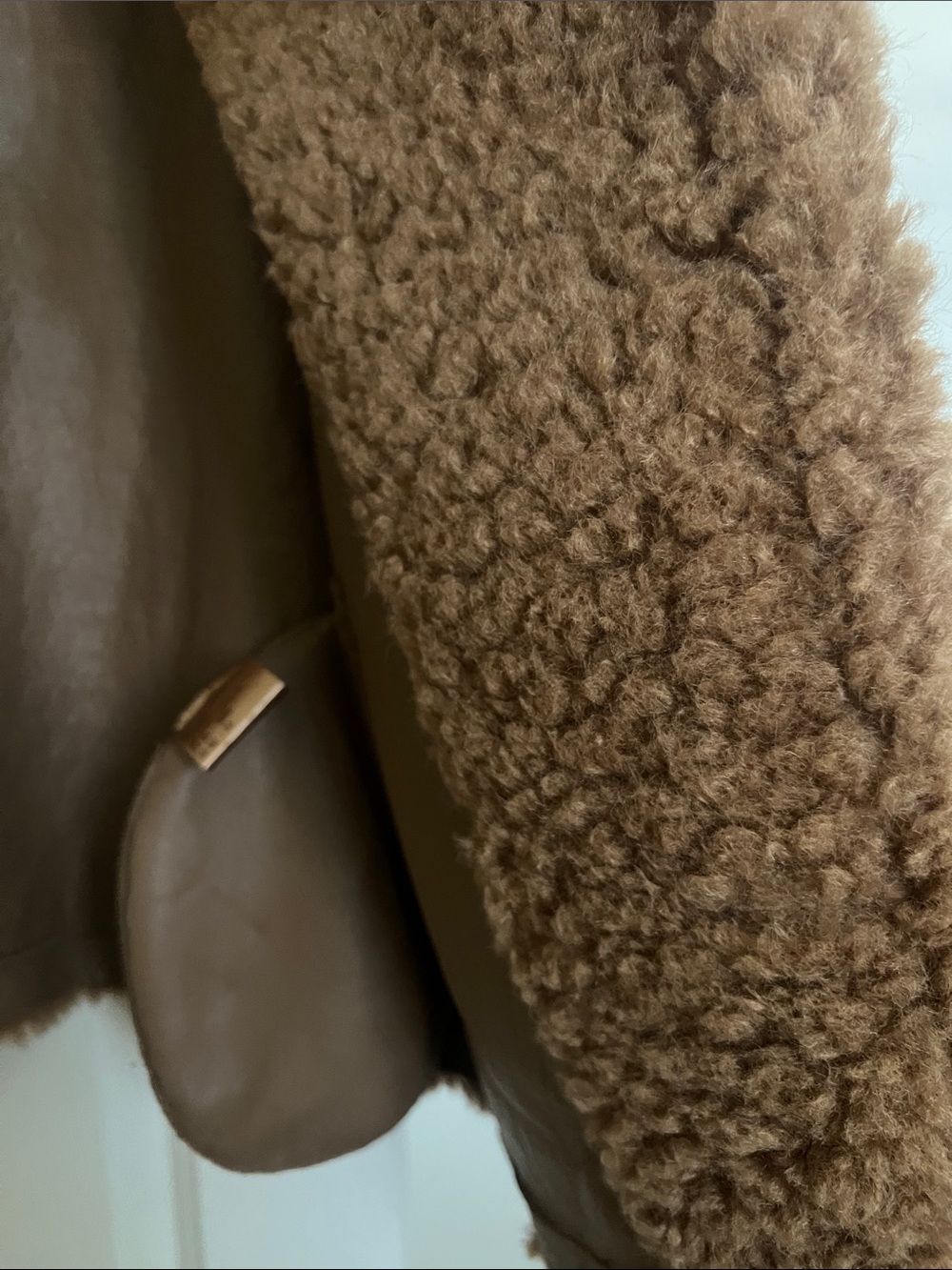Classic Teddy Faux-Shearling Jacket in Chestnut Brown - Picture 7 of 8